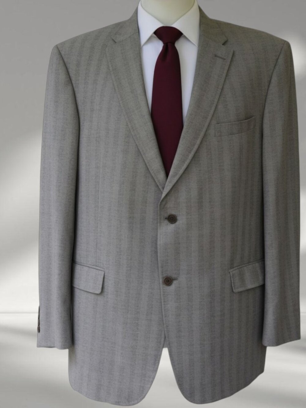 Mens 48L Gray Loro Piana Wool Herringbone Blazer Daniel Cremieux
